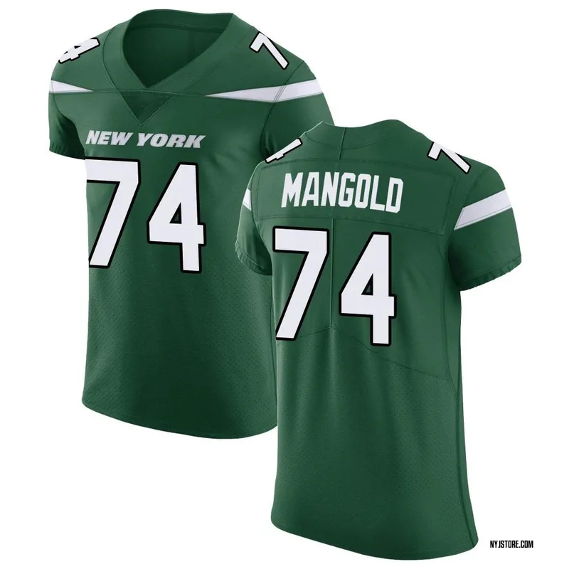 Mitchell & Ness Men's New York Jets Nick Mangold #74 2006 Green Throwback  Jersey