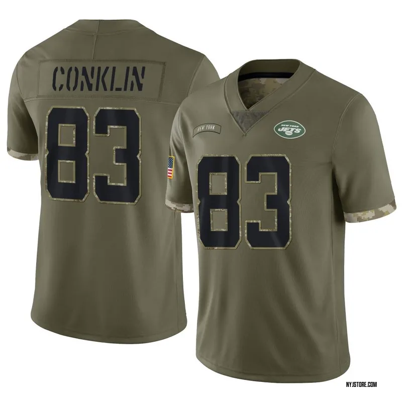 Tyler Conklin New York Jets Men's Green Distressed Name & Number